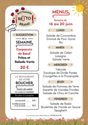 Menu du jour Wittmann Brand LE RESTO