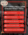 RESTAURANT FERME JUSQU AU 4 JANVIER 2026