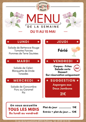 Menu du jour Wittmann Brand LE RESTO